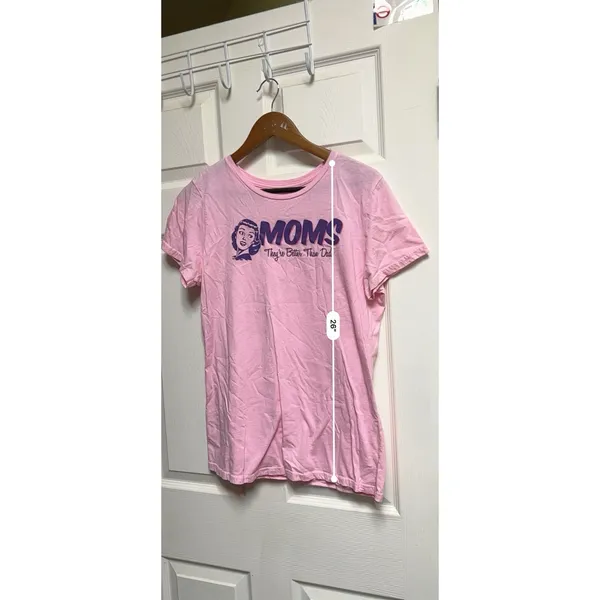 Pink Moms Theyre Better Than Dads Retro Graphic Glitter T-Shirt Large 12/14 - Image 3