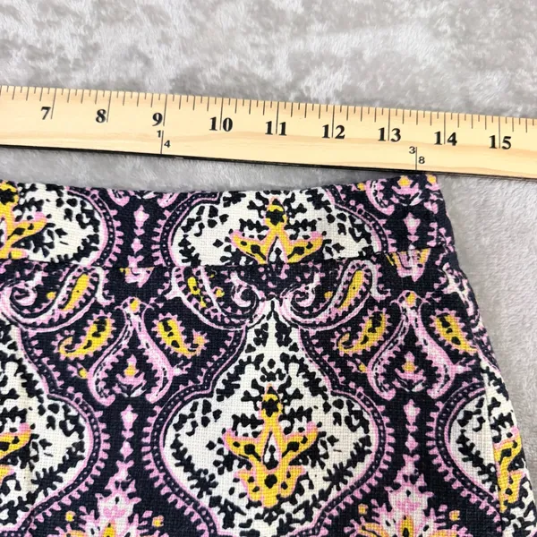 J.Crew Pencil Skirt Boho Paisley Damask Cotton Lined Pink Women Size 0 Cotton - Image 5