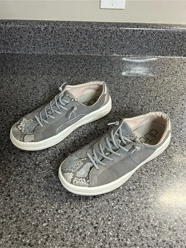 Hey Dude Gray Sneakers with Snake-Print Accents - Image 6