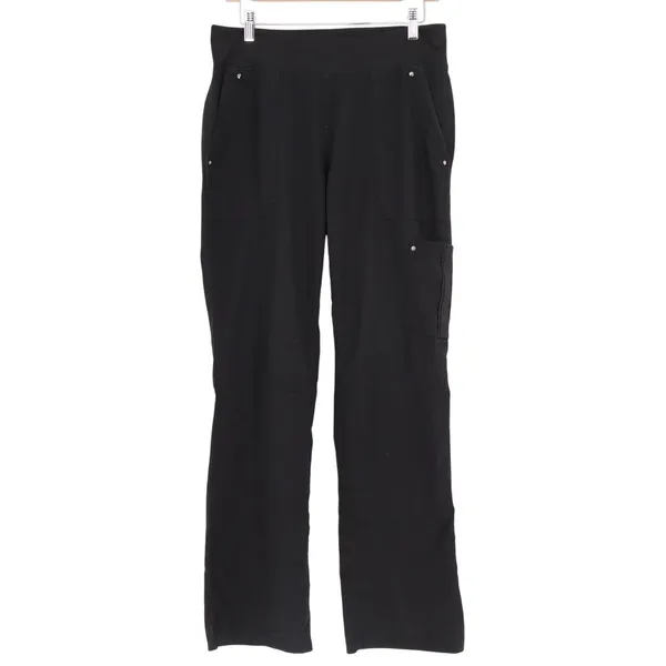 Tree Of Life Cargo Pants Women Medium Black Patch Pockets High Rise Straight Leg - Image 2