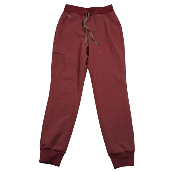 FIGS HW Zamora Jogger Women Small Red‎ Scrub Pants High Waist W22SW2012 - Image 2