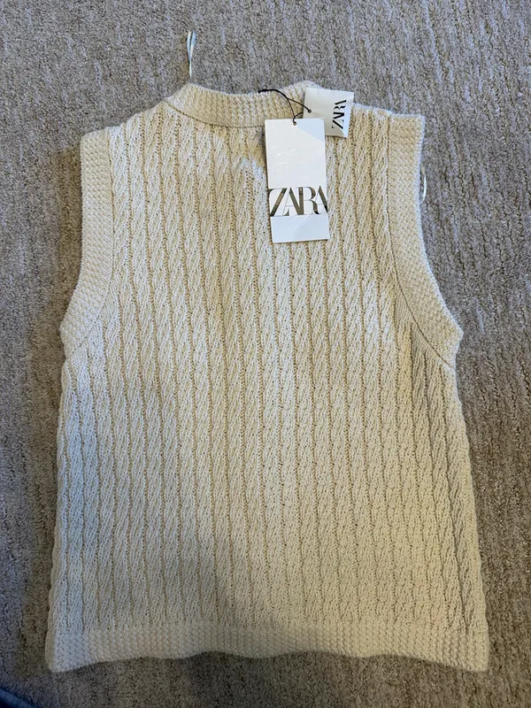 ZARA Knit Sweater Vest Cable - Image 2