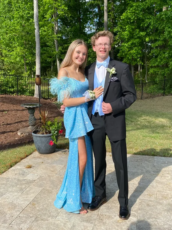 Sherri Hill Prom Dress Blue Sequin - Image 4
