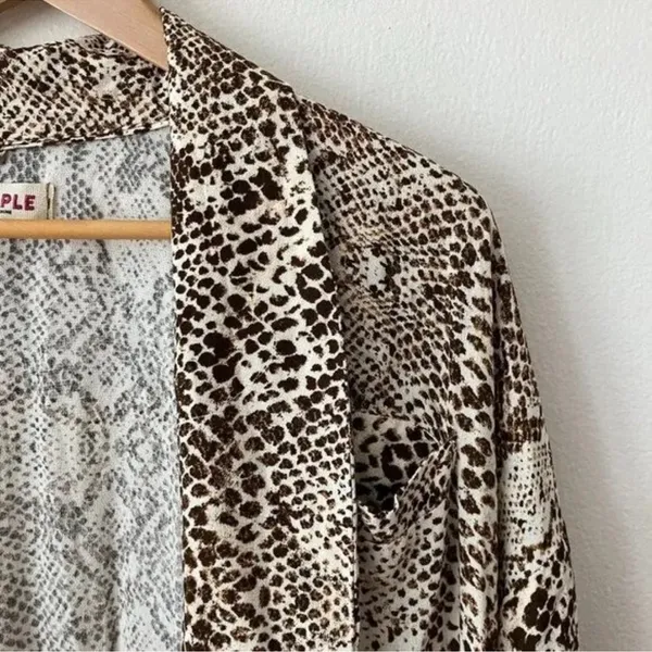 Free‎ People Wild Nights Snake Print Kimono Duster Brown Size S - Image 5
