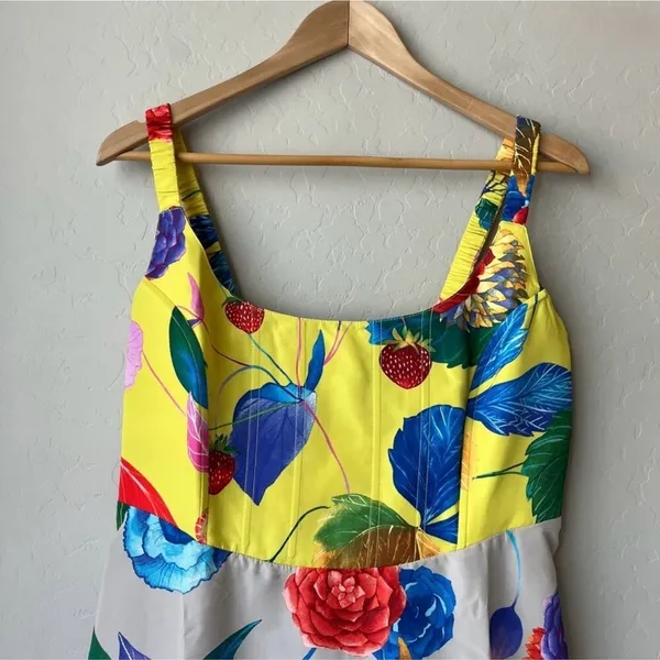 Tuckernuck Vivid Jardin Dominique Dress S Multi Yellow Floral Midi NWT - Image 5