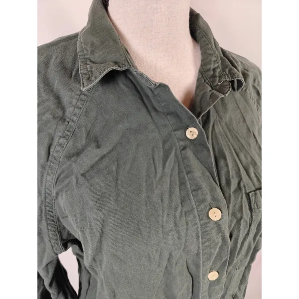 Womens Universal Thread Button Down Shirt Green Size XS - Image 4