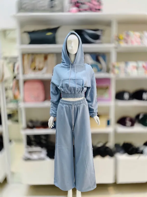 Zara Long Sleeve Sweatsuit Set With Hoodie And Wide Leg Size S - Image 10