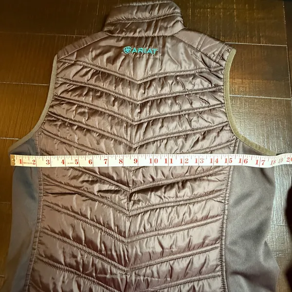 Ariat Womens Brown Quilted‎ Western Equestrian Puffer Vest Size Medium Full Zip - Image 13