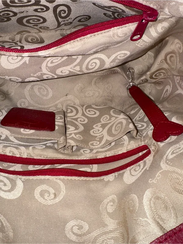 Brighton Red Heart Print Fabric Shoulder Bag - Image 7