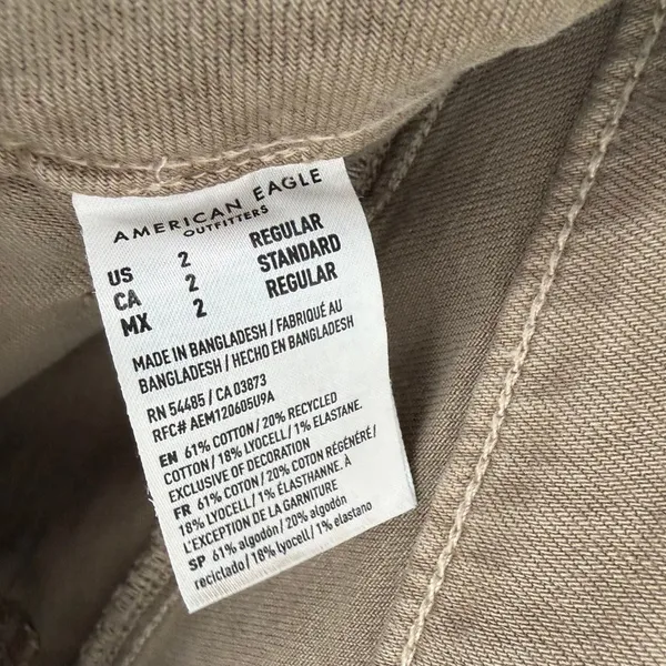 American Eagle Stretch Baggy Wide Leg Cargo Pants Brown High Rise Carpenter 2 - Image 8