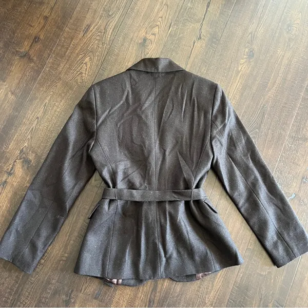 SISLEY brown tweed belted tailored blazer - Image 10