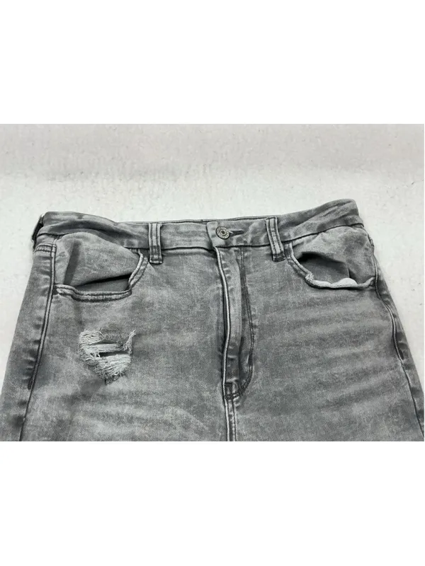 Womans Excellent American Eagle Curve Jegging Distressed Stretch Gray Jeans 10 - Image 3