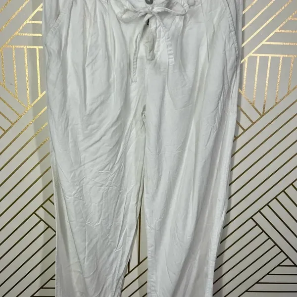 House of Harlow 1960‎ White Cropped Drawstring Pants Size US Small - Image 4
