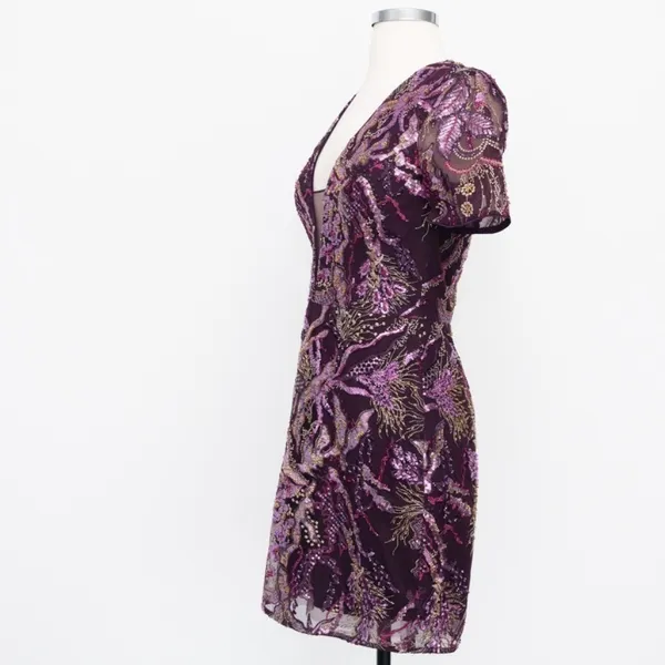 Dress The Population Floral‎ Sequin Embroidery Mini Dress - Image 7