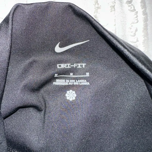 Nike Women's Black Leggings with White Logo - Image 4