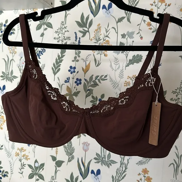SKIMS FITS EVERYBODY LACE UNDERWIRE BRA COCOA 44D brown‎ NWT - Image 5