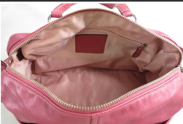 Coach Chelsea Reese Convertible Satchel 17803 Pink Leather Shoulder Bag Purse - Image 6