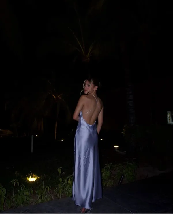 Zara dress wedding maxi slip midi satin effect baby blue party date coctail - Image 6