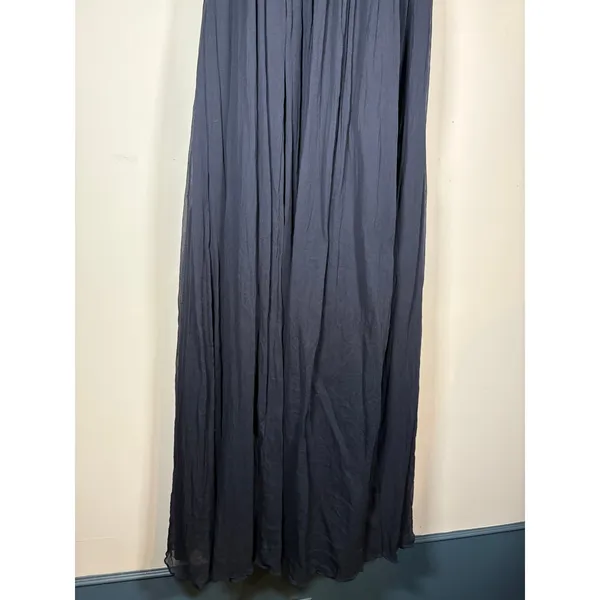 J.Crew Maxi Dress Navy Blue Ruched Crisscross V-Neck Gown Formal Wedding 14 - Image 4