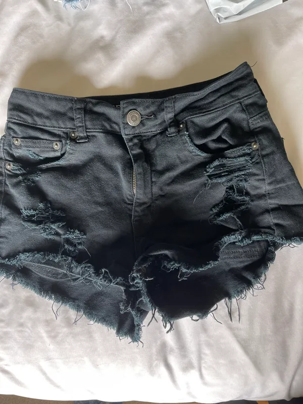 American Eagle Black Denim Shorts - Image 2
