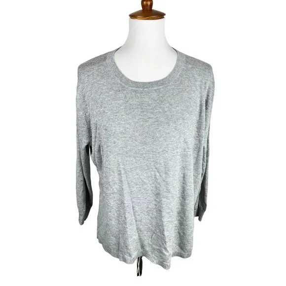 REPEAT Easy Knit Gray Cotton Viscose‎ Crewneck Relaxed Sweater Size 38 S - Image 2