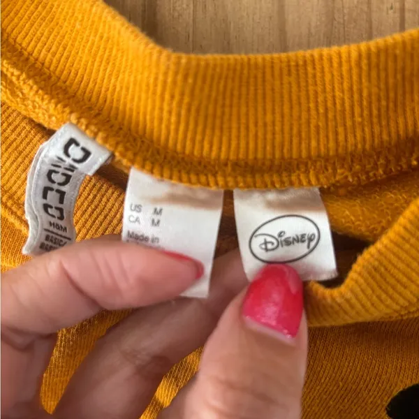 Divided Disney Mickey Mouse Mustard Crew Neck Sweater with Icon - Image 7