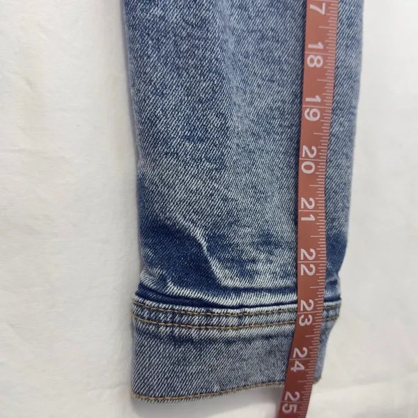 Hollister Women’s Size M Blue Denim Jacket Faux Shearling Lined - Image 11