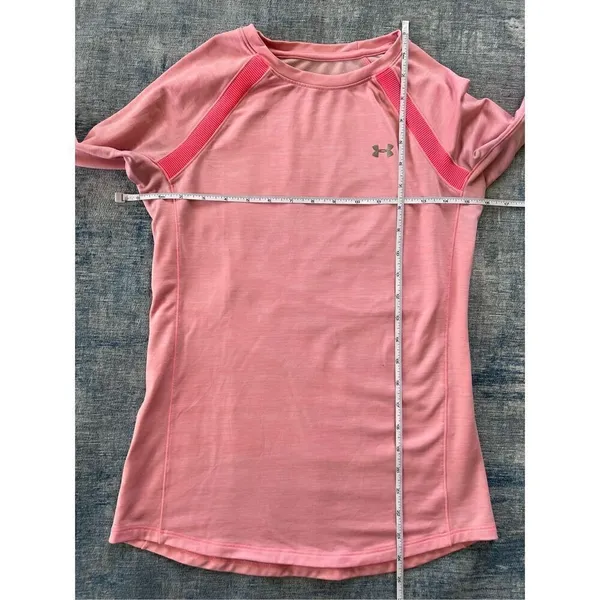 Under Armour Heathered Pink ColdGear Long Sleeve Athletic Top Small - Image 5