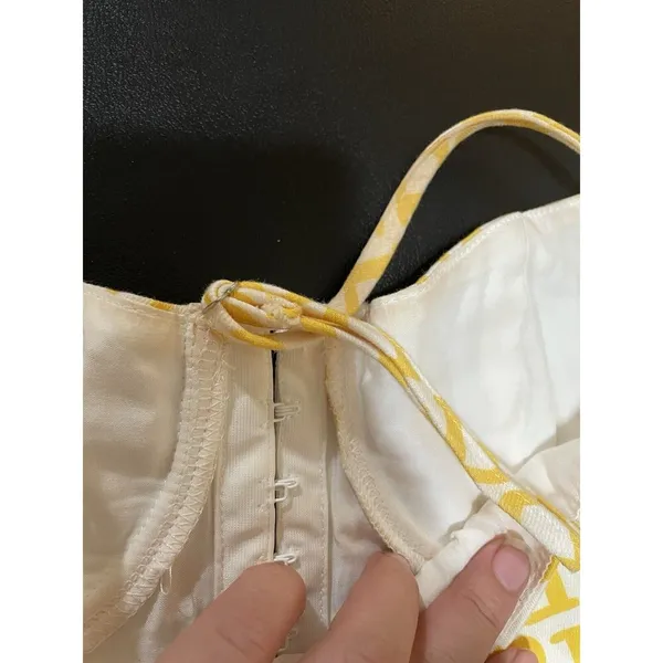Peppermayo YELLOW AND WHITE MEADOW LOGO Bustier Top Size 2 - Image 6