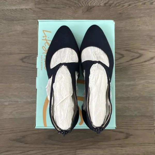 LifeStride Giovanna 2 Pump Faux Suede Cutout Heel Dress‎ Shoe Size 9.5W Navy NWB - Image 12