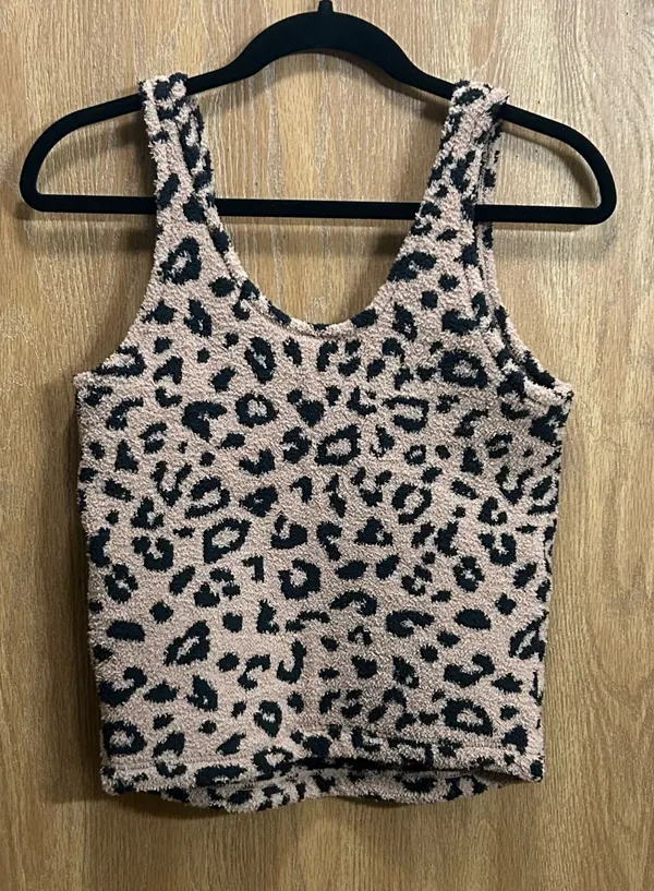 NWT Victoria’s Secret PINK Fuzzy Leopard Print Tank Top - Image 2