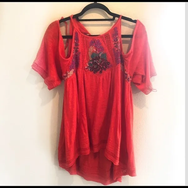 Free people NWOT orange fast times blouse S - Image 4