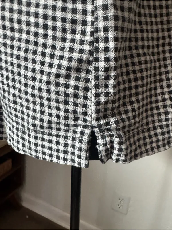 A New Day Linen Blend Black & White Gingham Tank Top - Image 4