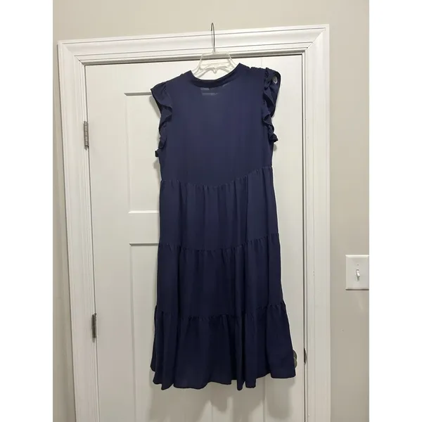 Entro Women’s Size Large Navy Blue Lagenlook Tiered Modest Tent Cottagecore Farm - Image 8
