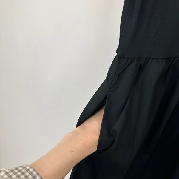 J.Crew Short Sleeve Knit Mixy Dress Black Stretch Cotton A Line Minimalist S NWT - Image 5