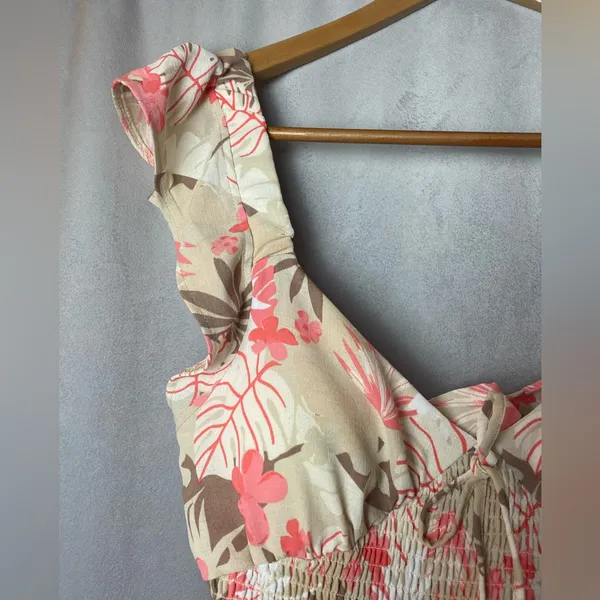 Madden NYC Juniors Cottagecore Floral boho feminine smocked minidress L - Image 2