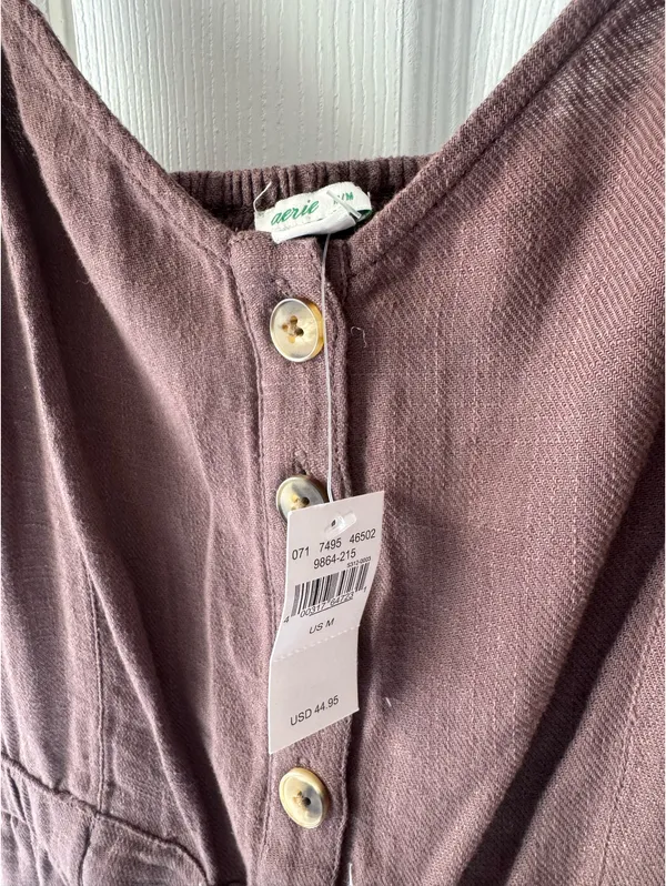 Aerie Romper plum purple button - Image 3