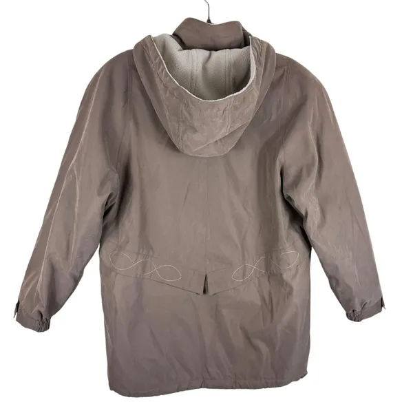 Braetan Tan Faux Suede Full Zip‎ Rumovable Hood Lined Insulated Coat Size M - Image 2