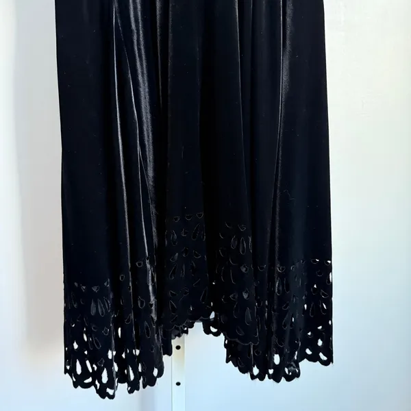 Zara Black witchy dark romantic Dress Party Cocktail Laser Cut Hem‎ sz S - Image 3