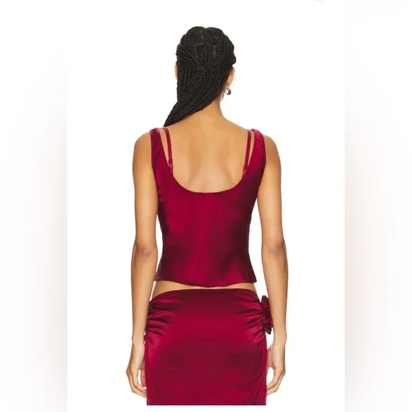 NWT Lioness Delilah Top in Burgundy, size S BRALETTE IS MISSING - Image 3