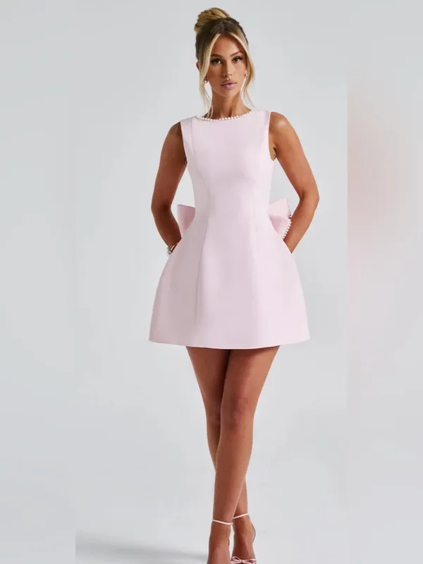 Babyboo NWT Women Medium Blush Pink Mini Dress Soft Girl Romantic Coquette Chic - Image 6
