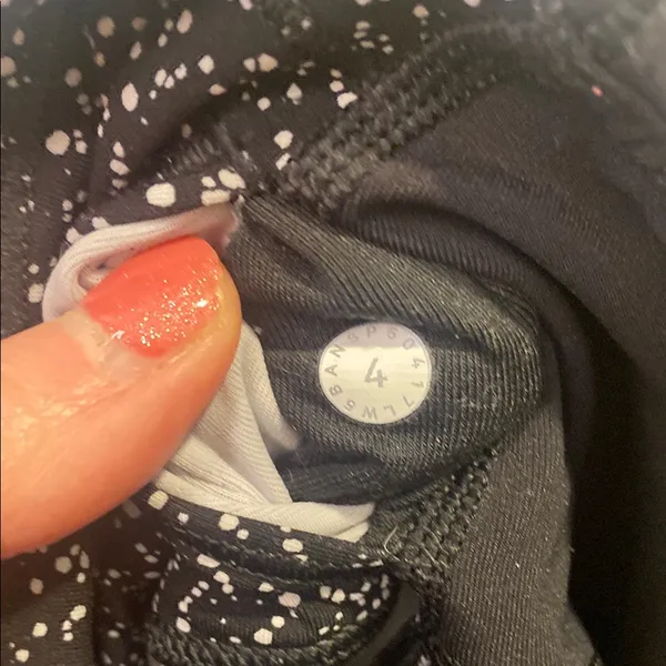 Lululemon Wunder Under Black Athletic Leggings Speckled Panels, White Colorblock - Image 3