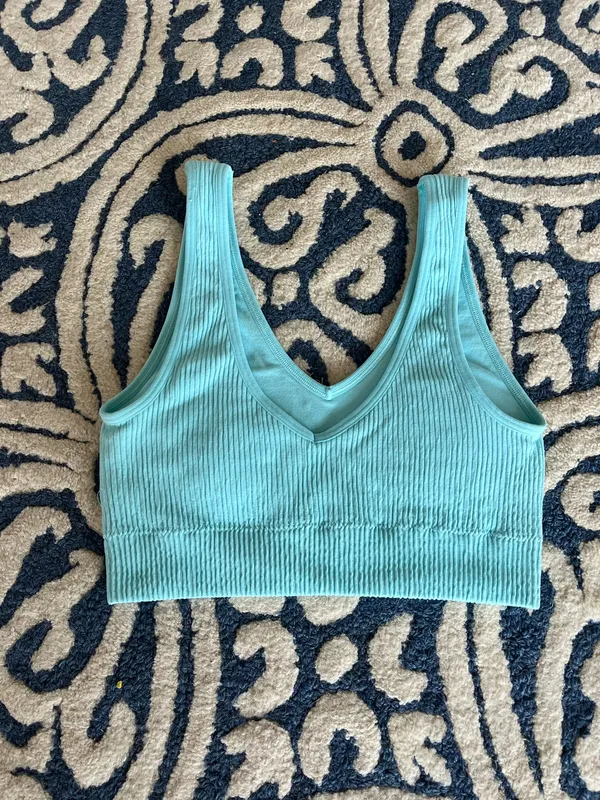 Aerie Blue Ribbed Sports Bra - Image 2