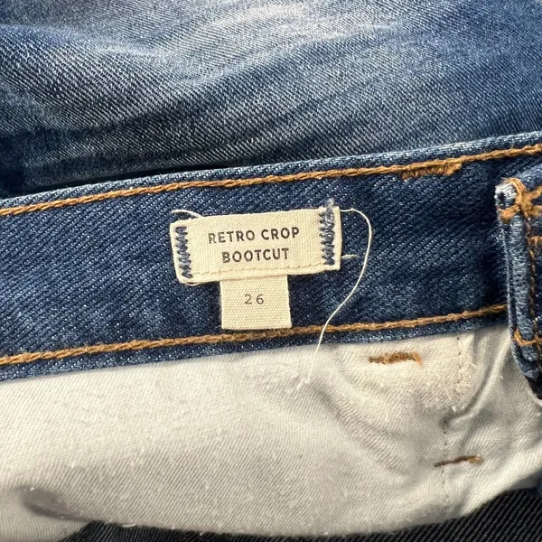 Madewell Retro‎ Cropped Bootcut Jeans Womens 26 Blue Denim Distressed Raw Hem - Image 10