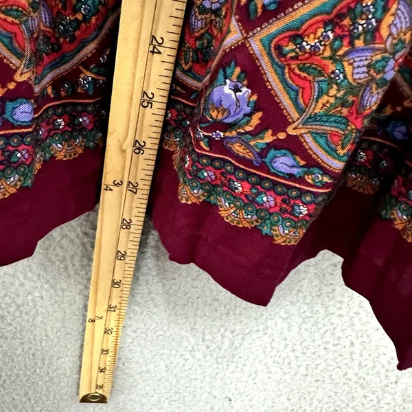 Kay Warner Paisley Skirt M Purple Floral‎ Pleated Midi Boho Hippie Festival - Image 6
