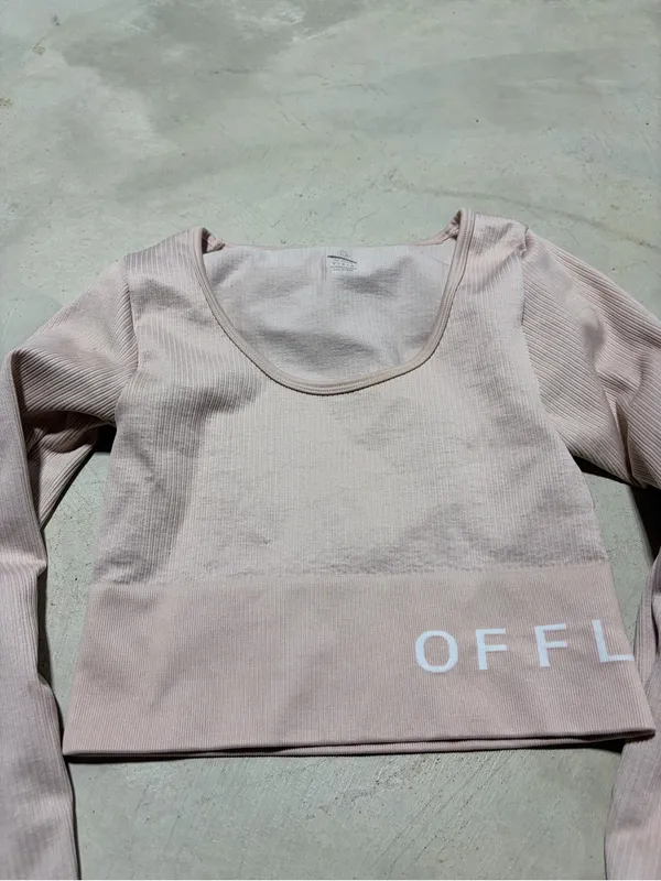 Aerie offline Long-Sleeve Crop Top in Light Pink medium - Image 2