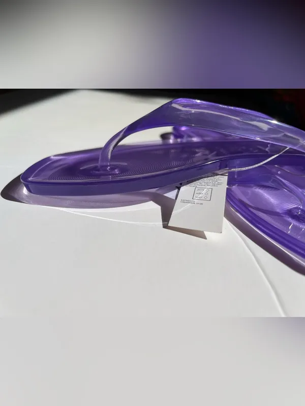 NWT! Square Toe Purple Jelly Flip Flops• Sz 7 - Image 5