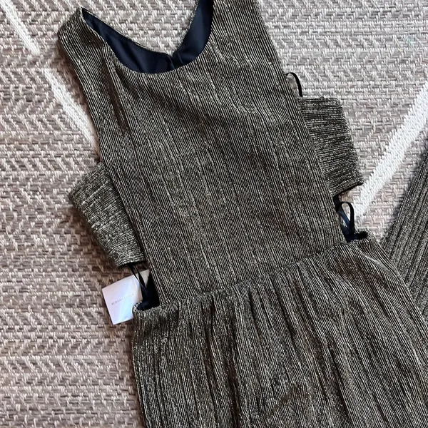 BCBGMAXAZRIA Metallic Cut out Evening Dress Sz Large - Image 7