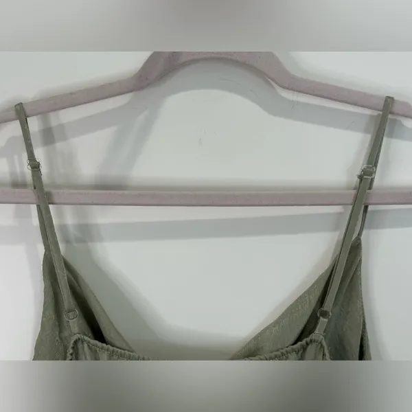 American Eagle Outfitters Satin Cowl Neck Midi Dress Sage Green Large Spring - Image 8