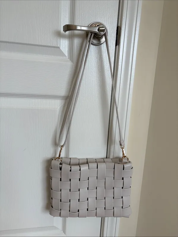 Anthropologie Lindy Woven Clutch Cream crossbody - Image 7